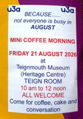 Change of August '26 Coffee Morning